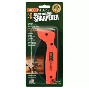 AccuSharp 014C Original Knife Sharpener Tungsten Carbide Blades - Blaze Orange - Picture 1 of 3