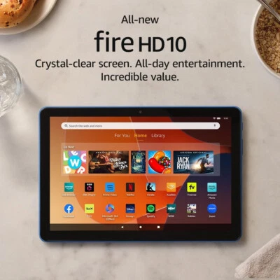 New Amazon Fire 10 HD Tablet 32GB (3GB RAM) with Alexa (13th gen) 2023 OCEAN! - Image 1 of 4