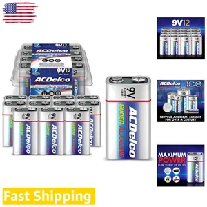 Maximum Power 9V Alkaline Batteries by ACDelco - 7-Year Shelf Life, 12-Pack Bulk - Picture 1 of 7