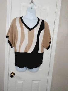 Lane Bryant 18/20 Kurzarm leichter Pullover Color Block Sweater - Bild 1 von 8