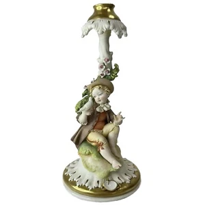RARE Giuseppe Cappe Works of Art Capodimonte Bisque Boy Figurine Lamp Base - Picture 1 of 11