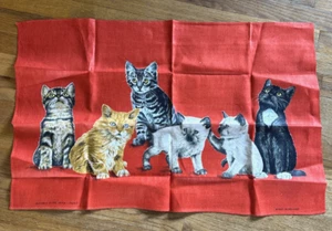 Vintage Retro Webbs Katzen Kätzchen Leinen Geschirrtuch - unbenutzt - Bild 1 von 7