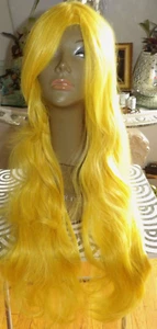 COSPLAY 32"YELLOW WAVY LONG FULL HAIR - Picture 1 of 4