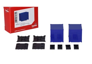 HERPA - 2 Containers bleu 10 pieds avec support en kit à monter - 1/87 - HER0... - Picture 1 of 3
