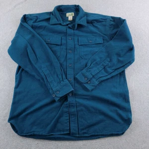 Vintage LL Bean Hemd Herren Large blau schwer Flanell Sämisch Tuch verwaschen - Bild 1 von 11