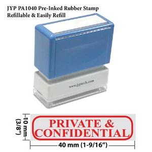 Estampilla de goma pretintada (tinta roja) privada y confidencial - JYP PA1040 - Imagen 1 de 2