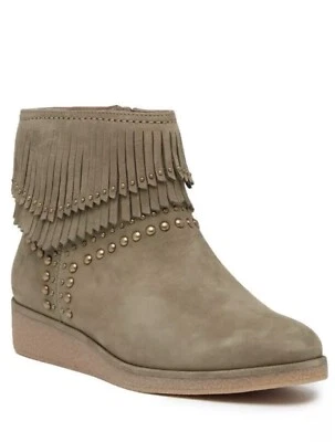 UGG Adriana Botín de Cuero con Flecos de Cuña STUDS SAHARA TAN Boho Bohemio EE. UU. 9 Foto 1 de 4