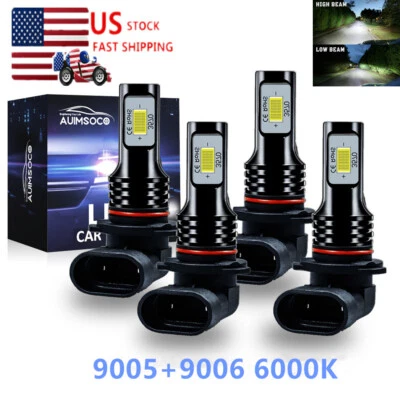 For Toyota Land Cruiser 1991-1996 6000K LED Headlight High Low Beam Bulbs Combo - Изображение 1 из 4