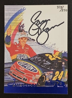 JEFF GORDON 1997 SCORE BOARD RACING IQ REMARQUES AUTOGRAPHED #375 0F 570 !!! - Image 1 of 2