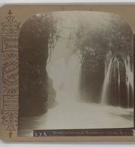 Bridge of Gods Tamasopo Canyon Mexico Tourist Series Stereoview c1900 - Picture 1 of 4