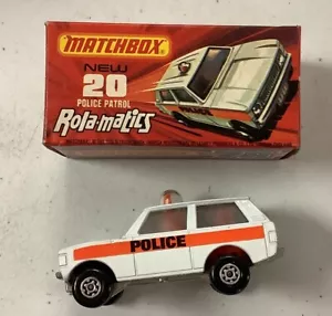 Matchbox Superfast Rola-matics MB20 Police Patrol Range Rover Lesney Mint in Box - Picture 1 of 3