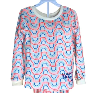Lucky Brand Kids Pajamas 2 Piece Geometric Rainbow Pattern Long-Sleeve Sz 6 NWT - Picture 1 of 12