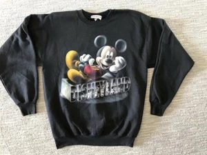 DISNEYLAND SWEATSHIRT VINTAGE 70s  Black Cotton Blend Size Medium Made in USA - Picture 1 of 5