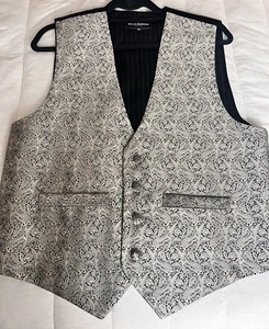 MOLLY RODGERS Vest Mens | Medium | Silk Black Button-Up |Formal Wedding - Picture 1 of 7