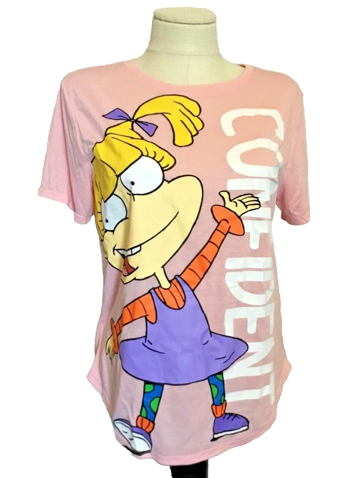 Nickelodeon NEWJunior's size XL Printed Knit SS Tee Pink/yellow Lisa