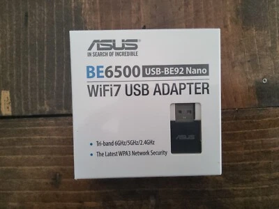 ASUS BE6500 USB-BE92 Nano WiFi7 Adattatore USB*NUOVO*SIGILLATO* - Immagine 1 di 2