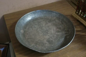 "Antigua placa de cobre islámica grabada a mano de 9" - Imagen 1 de 5