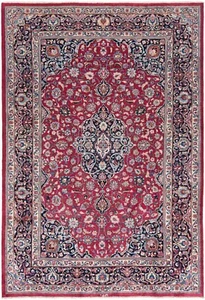 Mashhad Handgeknüpfter Perserteppich 297x201 cm-Fine,Orient,Carpet,Rug,Rot - Bild 1 von 11