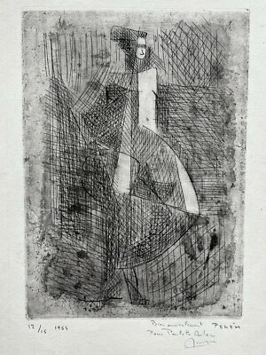 PEHEM Monique Breton Proute GRAVURE Eau Forte 12/15 1954 - Photo 1/3