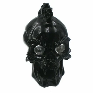 12V Black LED Skull Headlight High/Low Beam Head Light Motorbike HeadLamp Custom - Picture 1 of 7