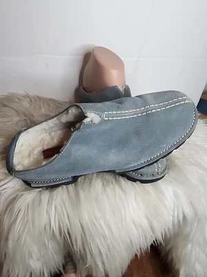 Cole Haan Imitación Piel Sintética Forrada Difusa Azul Claro Toboganes 6 Foto 1 de 4