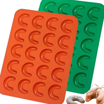 Vanillekipferl Backform Silikon 2 Stück Keksform Keksausstecher flexibel - Bild 1 von 4