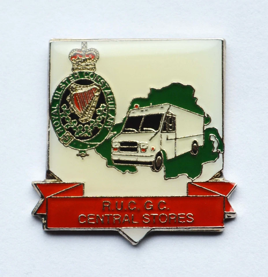 Royal Ulster Constabulary RUC G.C. CENTRAL STORES Tie/Lapel Pin Badge - Image 1 of 1
