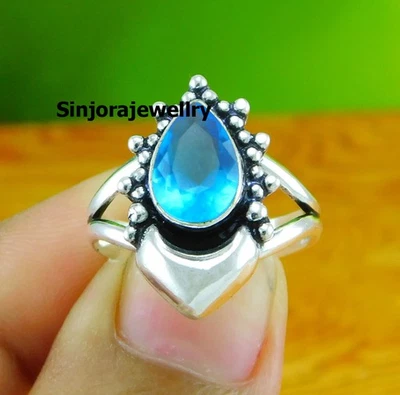 Anello regalo fatto a mano in argento sterling 925 con pietra preziosa... - Immagine 1 di 4