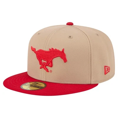 Men's New Era  Khaki SMU Mustangs Two-Tone 59FIFTY Fitted Hat - Image 1 of 4
