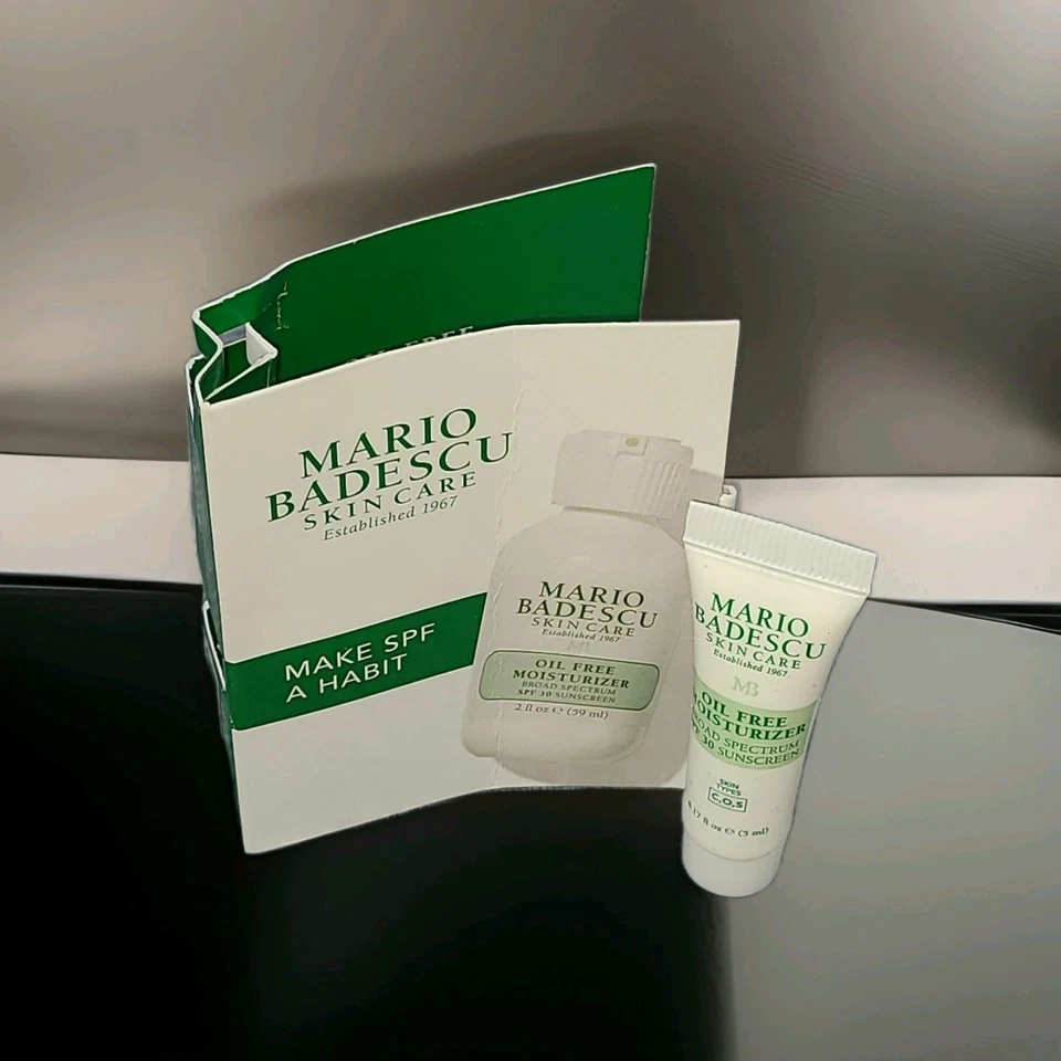 Crema hidratante facial sin aceite Mario Badescu FPS 30 protector solar 0,17 oz 5 ml tamaño de muestra Foto 1 de 1