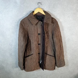 Barbour Classic Country Quilted Jacket Mens XS Brown Hunting Padded Collar - Picture 1 of 7