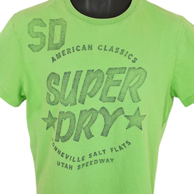 Super Dry T Shirt Mens Size Large Green Lin Lab Bonneville Salt Utah Speedway - Image 1 of 4