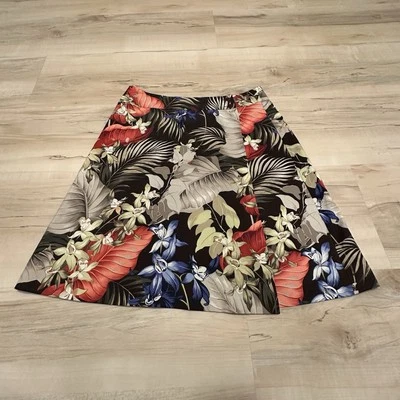 TOMMY BAHAMA MUJER 2 FALDA ENVOLVENTE DE SEDA LÍNEA A FLORAL TROPICAL VACACIONES DE VERANO Foto 1 de 4