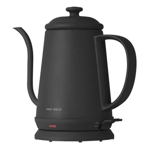 Modern Deco Electric Kettle, Narrow-Mouth, Drip, Stainless Steel, Stylish, Black - Picture 1 of 2