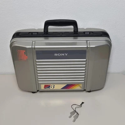 1985 Vintage Sony Video 8 Handycam CCD-M8u 8mm Camera Recorder Hard Case w/ Keys - Image 1 of 4