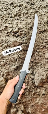 Custom Handmade Carbon Steel Hunting Tanto Short Sword Camping Sword W/Sheath - Image 1 of 4