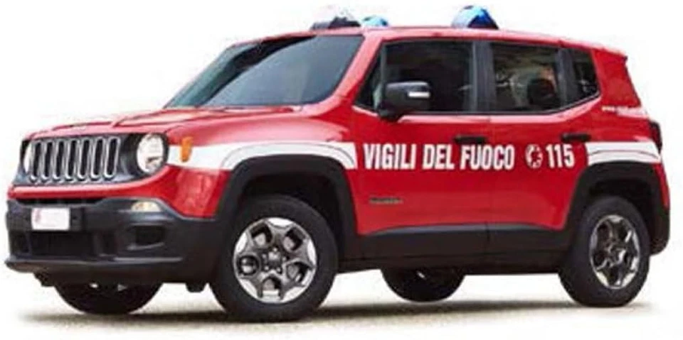 - Jeep Renegade Vigili Del Fuoco, Scala 1:24, Modellino Diecast Con Portiere E C - Immagine 1 di 4