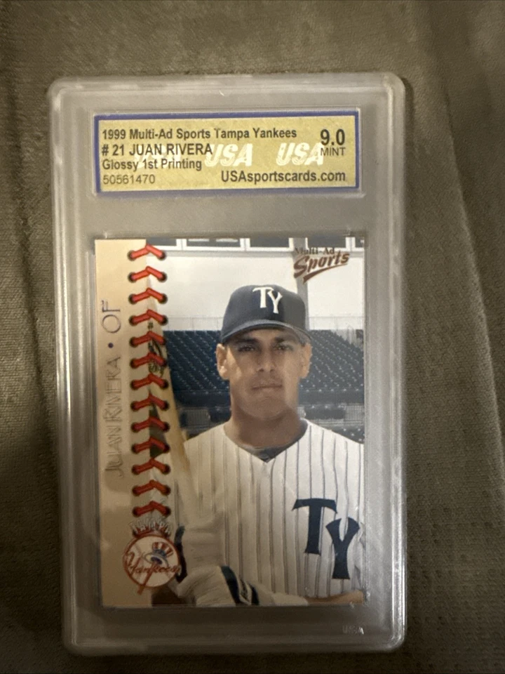 Tarjeta deportiva Ultimate 1999 Multi-Ad Sports Tampa Yankees Juan Rivera #21 Rookie RC Foto 1 de 2