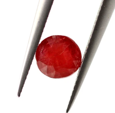 Untreated Natural Ruby Loose Round Faceted Cut Red Color Burma Gemstone 0.78 Ct - Image 1 of 4