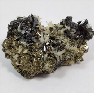 Enargite, Pyrite and Quartz, Leonard Mine, Butte, Silver Bow Co., Montana - Picture 1 of 6