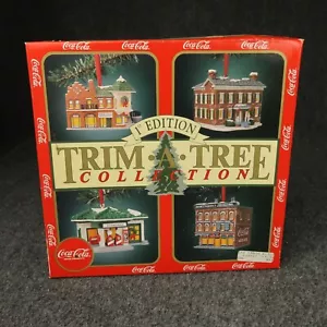 COCA COLA TRIM A TREE 1ST EDITION BUILDINGS 4 PACK 1991 BOXED SET - Picture 1 of 12
