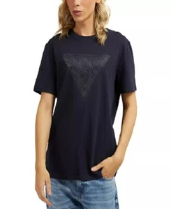 Camiseta Guess Eco Tonal Holograma Logo Triángulo Para Hombre L Negra Nueva Con Etiquetas - Imagen 1 de 4