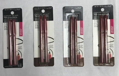 2PC MAYBELLINE TWIN EYE & BROW WOOD PENCIL.101,102,103,104 NEW PICK YOUR COLOR - Image 1 of 4