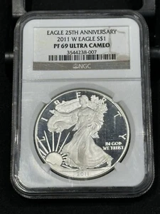 2011 W Silver Eagle NGC PF69 Ultra Cameo Coin 25th Anniversary - Picture 1 of 2