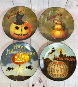Williams Sonoma Vintage Halloween Mixed Salad Plates Set of 4 - Picture 1 of 9