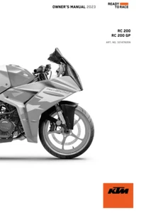 KTM RC 200 RC 200 GP (EU/CO/AR/PH/ASE VERSION) 2023 OWNER MANUAL COMB BINDED - Picture 1 of 5