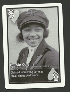 Bessie Coleman Female Pilot Aviation Collector Playing Card