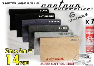 14 sqm CAMPERVAN CONVERSION SOFT TRIM STRETCH CARPET VAN LINING CAR VW t5 6 BOAT - Picture 1 of 10