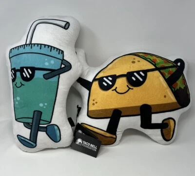 Almohadas de base Taco Bell raras | Bebida explosiva Taco y Baja con etiquetas Foto 1 de 4