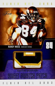 2003 Flair Football Box Topper Patch Relic #84 Randy Moss No 119 of 165 - Picture 1 of 2